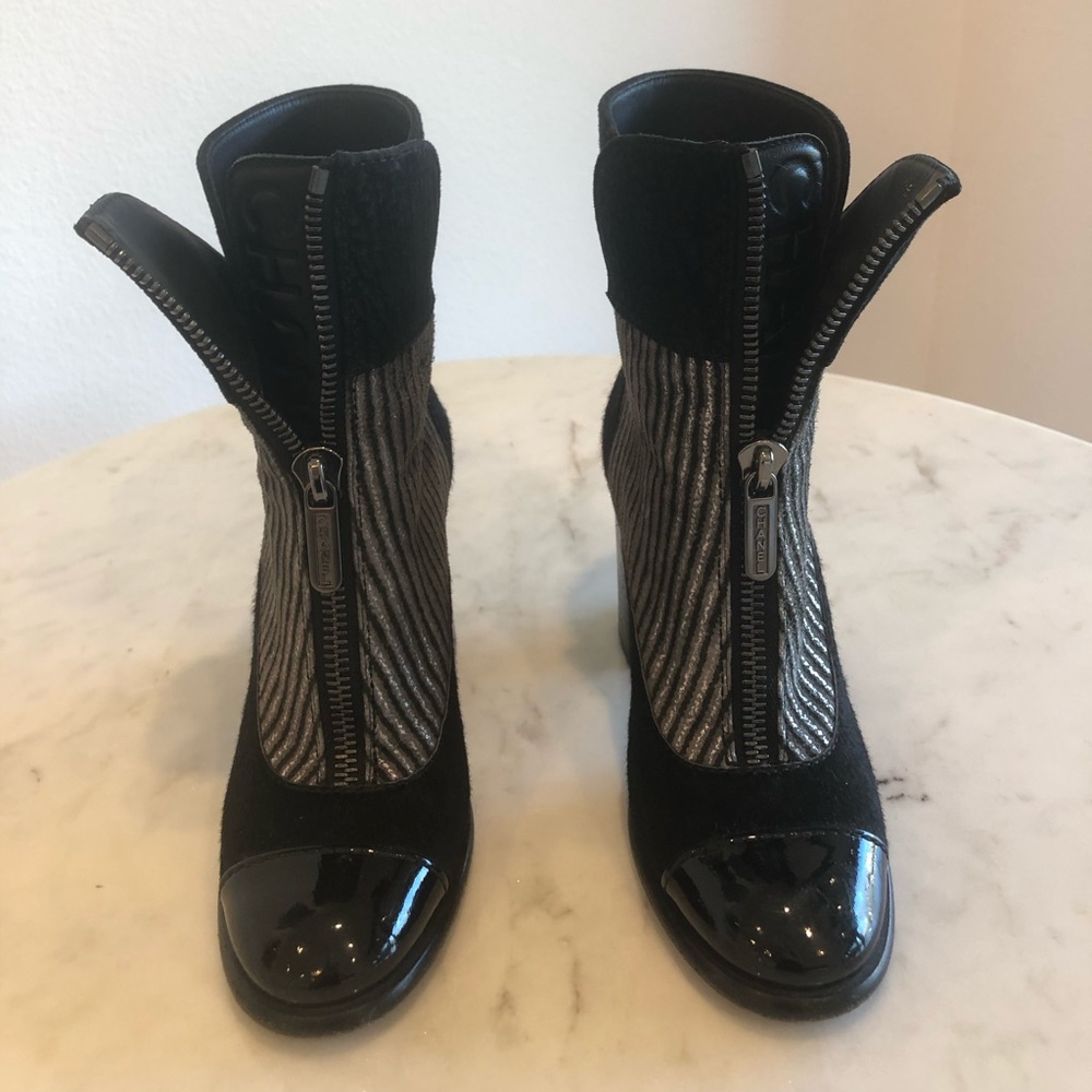 Chanel Black Ankle Boots w/ Heels